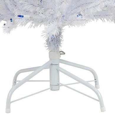 Northlight 6.5-ft. Pre-Lit Blue Lights Slim Geneva White Spruce Artificial Christmas Tree