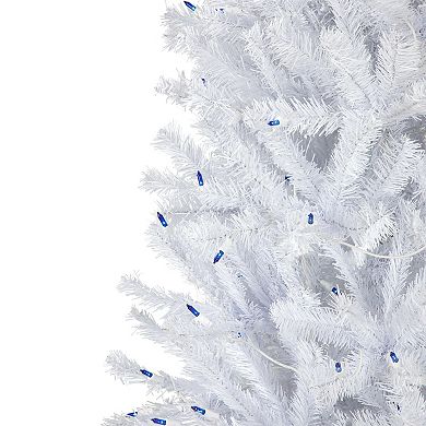 Northlight 6.5-ft. Pre-Lit Blue Lights Slim Geneva White Spruce Artificial Christmas Tree