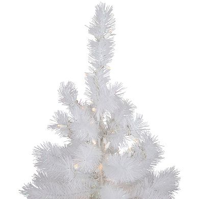 Northlight 3-in. Pre-Lit Warm White LED Lights White Alaskan Pine Artificial Christmas Tree