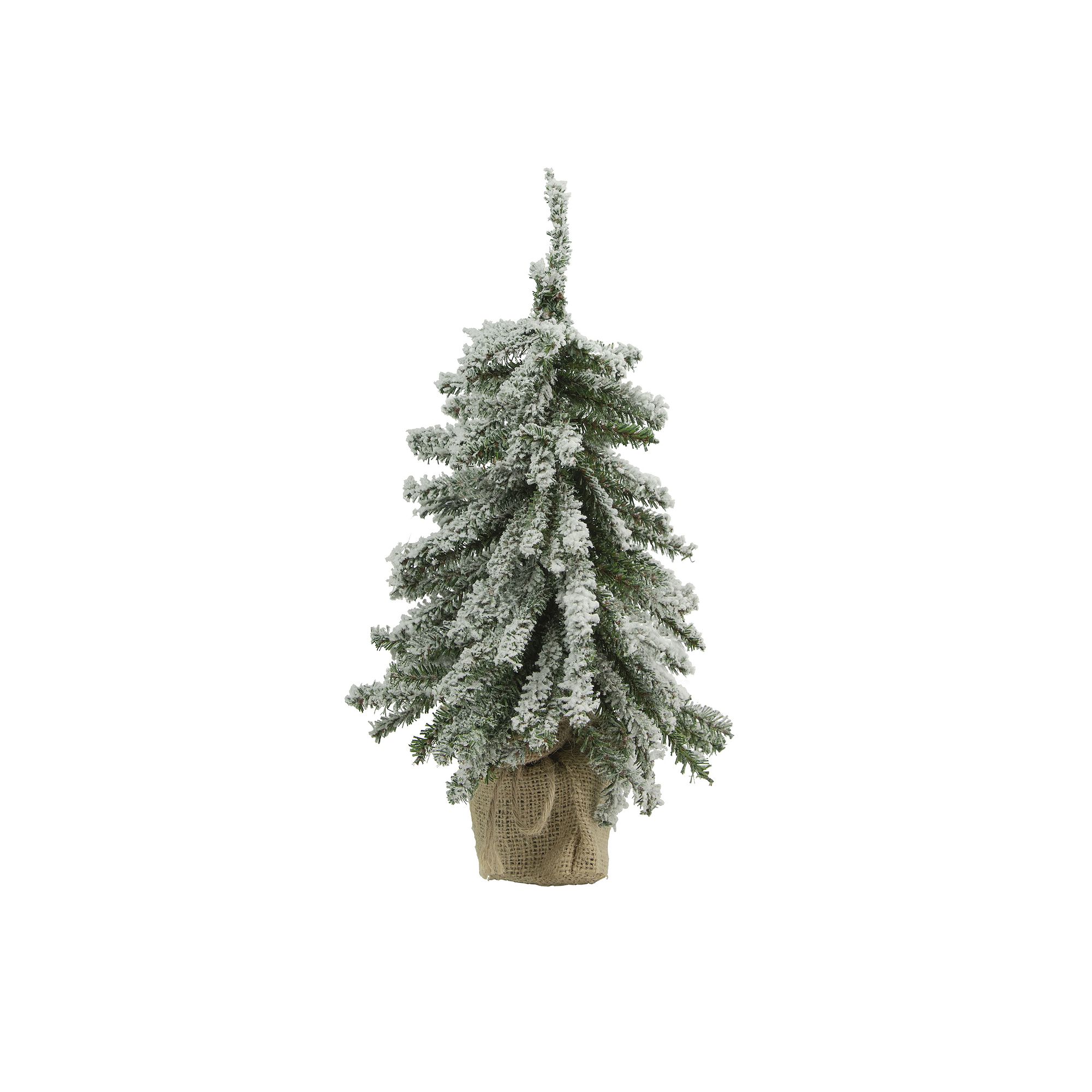 Northlight 15-in. Unlit Potted Flocked Downswept Mini Village Pine Medium A