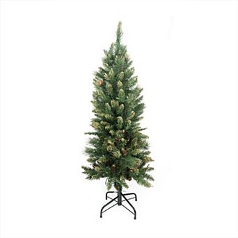 Northlight 4.5' Pre-Lit Yorkville Pine Pencil Artificial Christmas Tree - Multicolored Lights