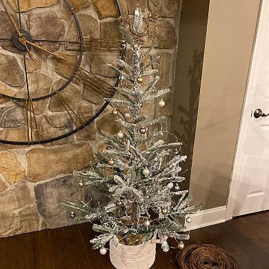 Northlight 4.5-ft. Unlit Green Flocked Nordmann Fir Artificial Christmas Tree