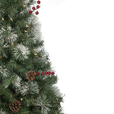 Northlight 4-ft. Pre-Lit Clear Lights Frosted Carolina Berry Spruce Artificial Christmas Tree