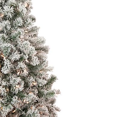 Northlight 4.5-ft. Pre-Lit Clear Lights Flocked Madison Pine Artificial Christmas Tree