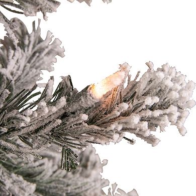 Northlight 4.5-ft. Pre-Lit Clear Lights Flocked Madison Pine Artificial Christmas Tree