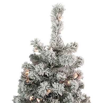 Northlight 4.5-ft. Pre-Lit Clear Lights Flocked Madison Pine Artificial Christmas Tree
