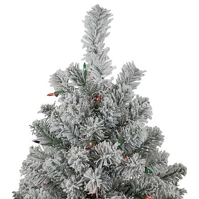 Northlight 4.5-ft. Pre-Lit Multi Lights Flocked Madison Pine Artificial Christmas Tree