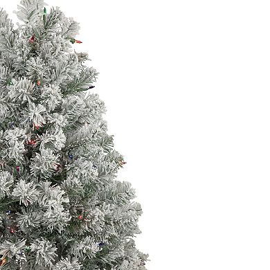 Northlight 4.5-ft. Pre-Lit Multi Lights Flocked Madison Pine Artificial Christmas Tree