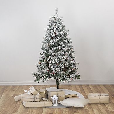 Northlight 4.5-ft. Pre-Lit Multi Lights Flocked Madison Pine Artificial Christmas Tree