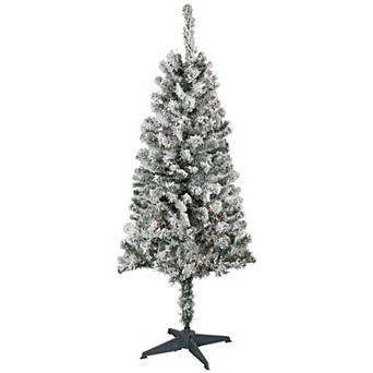 Northlight 4-ft. Pre-Lit Clear Lights Flocked Pine Artificial Christmas Tree