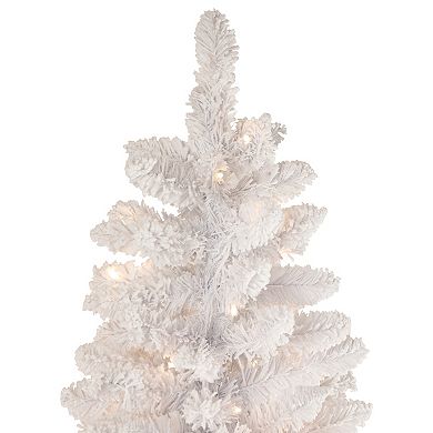 Northlight 6.5-ft. Pre-Lit Warm White LED Lights Medium Flocked Norway Pine Artificial Christmas Tree
