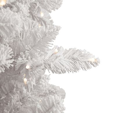 Northlight 6.5-ft. Pre-Lit Warm White LED Lights Medium Flocked Norway Pine Artificial Christmas Tree