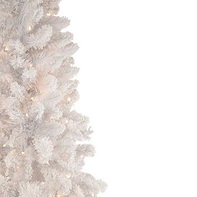 Northlight 6.5-ft. Pre-Lit Warm White LED Lights Medium Flocked Norway Pine Artificial Christmas Tree