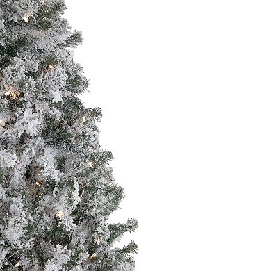 Northlight 6-ft. Pre-Lit Clear Lights Slim Flocked Pine Artificial Christmas Tree