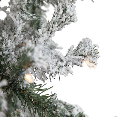 Northlight 6-ft. Pre-Lit Clear Lights Slim Flocked Pine Artificial Christmas Tree