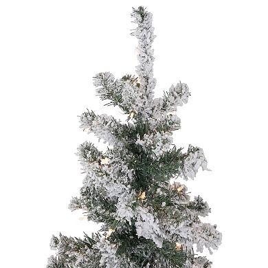 Northlight 6-ft. Pre-Lit Clear Lights Slim Flocked Pine Artificial Christmas Tree