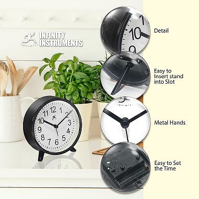 Infinity Instruments 5.75-in. Round Alarm Clock