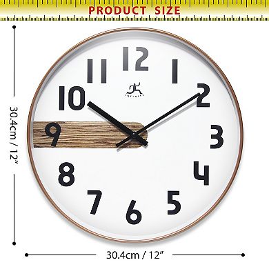 Infinity Instruments 12-in. Round Contemporary Wall Clock with Silent Movement