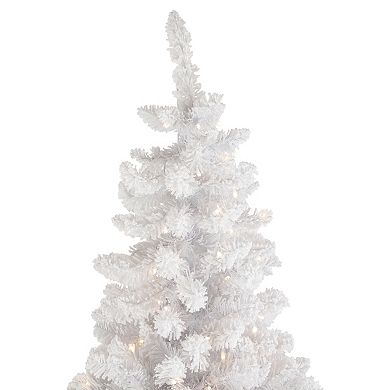 Northlight 9-ft. Pre-Lit Warm White LED Lights Flocked Norway White Pine Artificial Christmas Tree