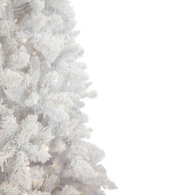 Northlight 9-ft. Pre-Lit Warm White LED Lights Flocked Norway White Pine Artificial Christmas Tree