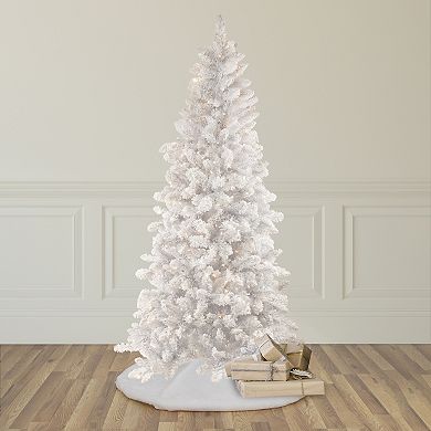 Northlight 9-ft. Pre-Lit Warm White LED Lights Flocked Norway White Pine Artificial Christmas Tree