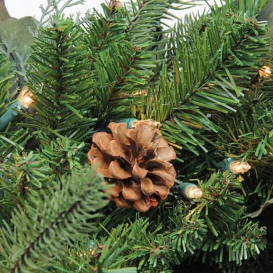 Northlight 5ft. Pre-lit Green Potted Mixed Winter Pine Medium Artificial Christmas Tree - Clear Lights