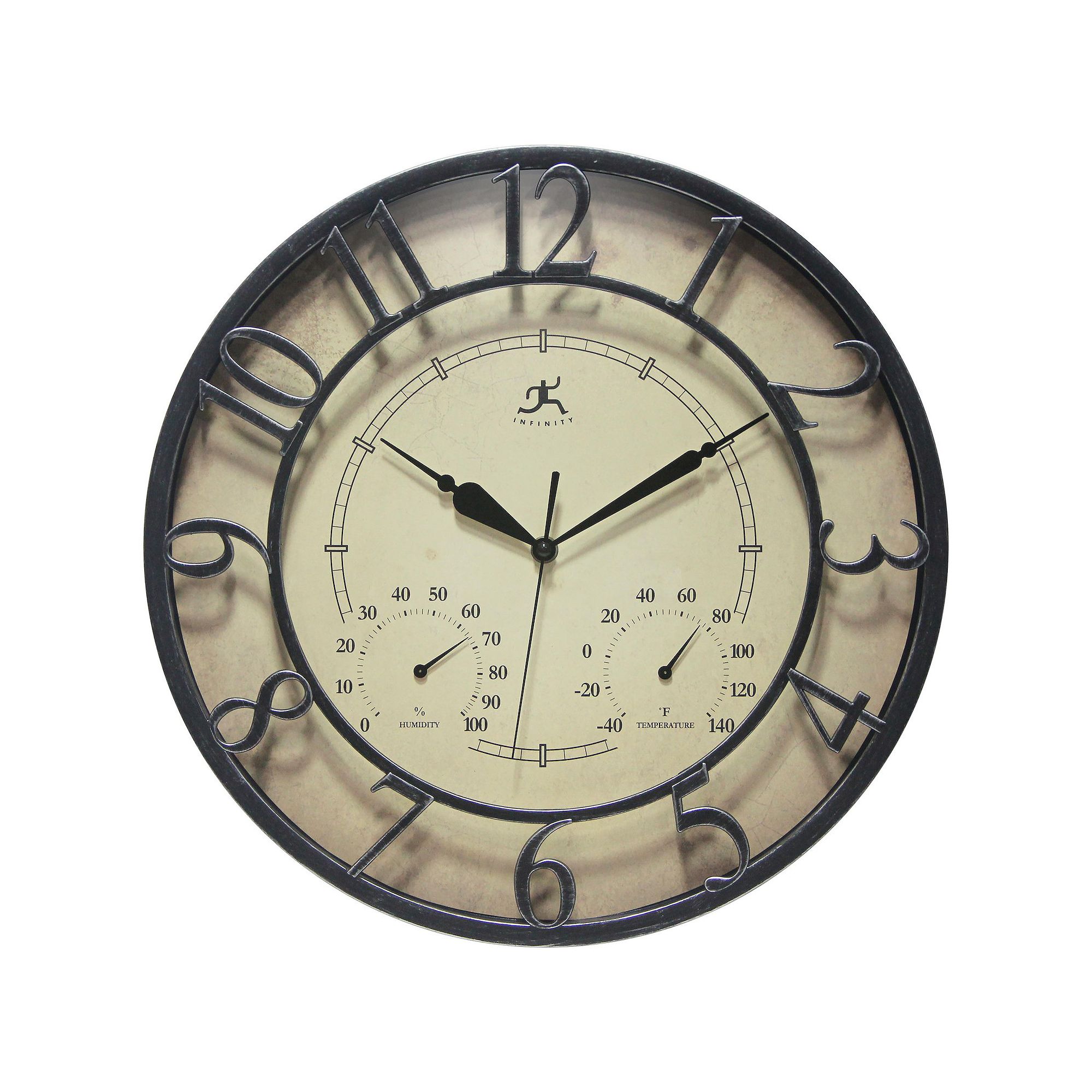 Infinity Instruments Round Wall Clock, Black