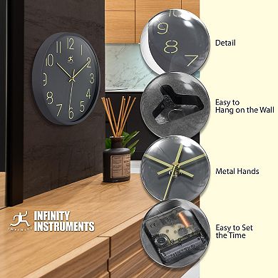 Infinity Instruments 14-in. Round Wall Clock