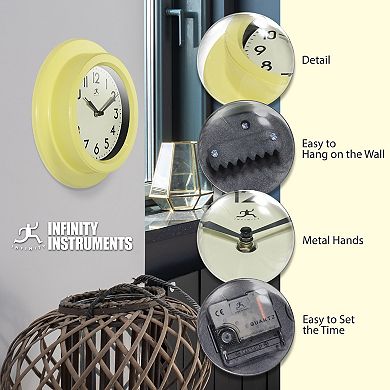 Infinity Instruments 9.75-in. Round Wall Clock with Silent Movement