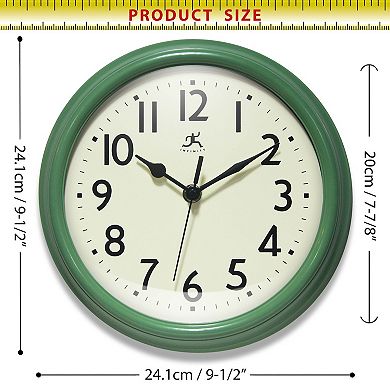Infinity Instruments 9.5-in. Round Wall Clock with Silent Movement