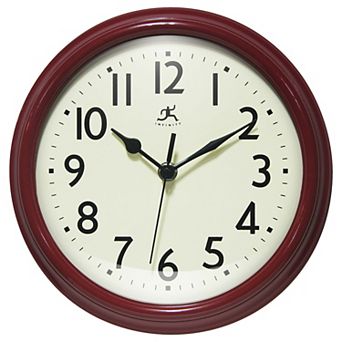 Infinity Instruments 9.5 in Round Wall Clock with Silent Movement