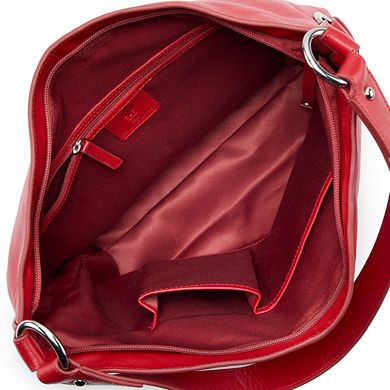 ili RFID-Blocking Large Leather Hobo Bag