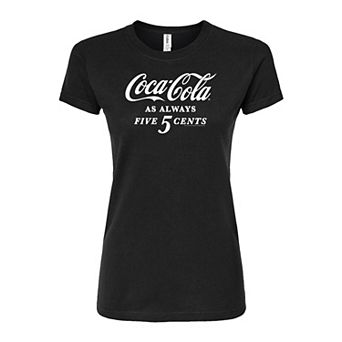 Juniors' Coca-Cola Five Cents Fitted Coke Graphic Tee