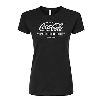 Juniors' Coca-Cola Real Thing Fitted Coke Graphic Tee
