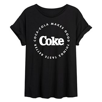 Juniors' Coca-Cola Taste Better Oversized Coke Graphic Tee
