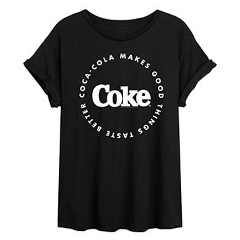 Juniors' Coca-Cola Taste Better Oversized Coke Graphic Tee