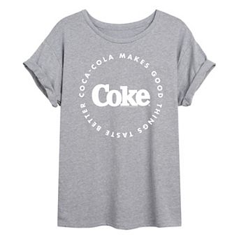 Juniors' Coca-Cola Taste Better Oversized Coke Graphic Tee