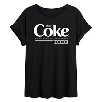 Juniors' Coca-Cola Drink Coke Oversized Coke Graphic Tee
