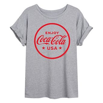 Juniors' Coca-Cola USA Oversized Coke Graphic Tee