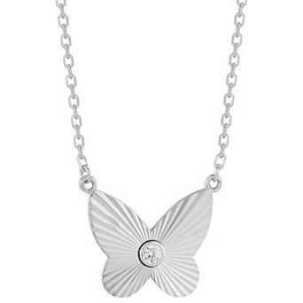 Sunkissed Sterling Cubic Zirconia Butterfly Necklace