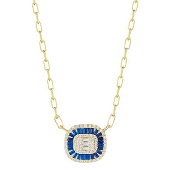 Sunkissed Sterling 14k Gold Over Silver Cubic Zirconia Illusion Pendant Necklace