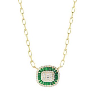 Sunkissed Sterling 14k Gold Over Silver Cubic Zirconia Illusion Pendant Necklace