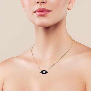 Sunkissed Sterling 14k Gold Over Silver Cubic Zirconia Evil Eye Necklace