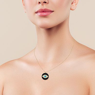 Sunkissed Sterling 14k Gold Over Silver Cubic Zirconia Evil Eye Pendant Necklace