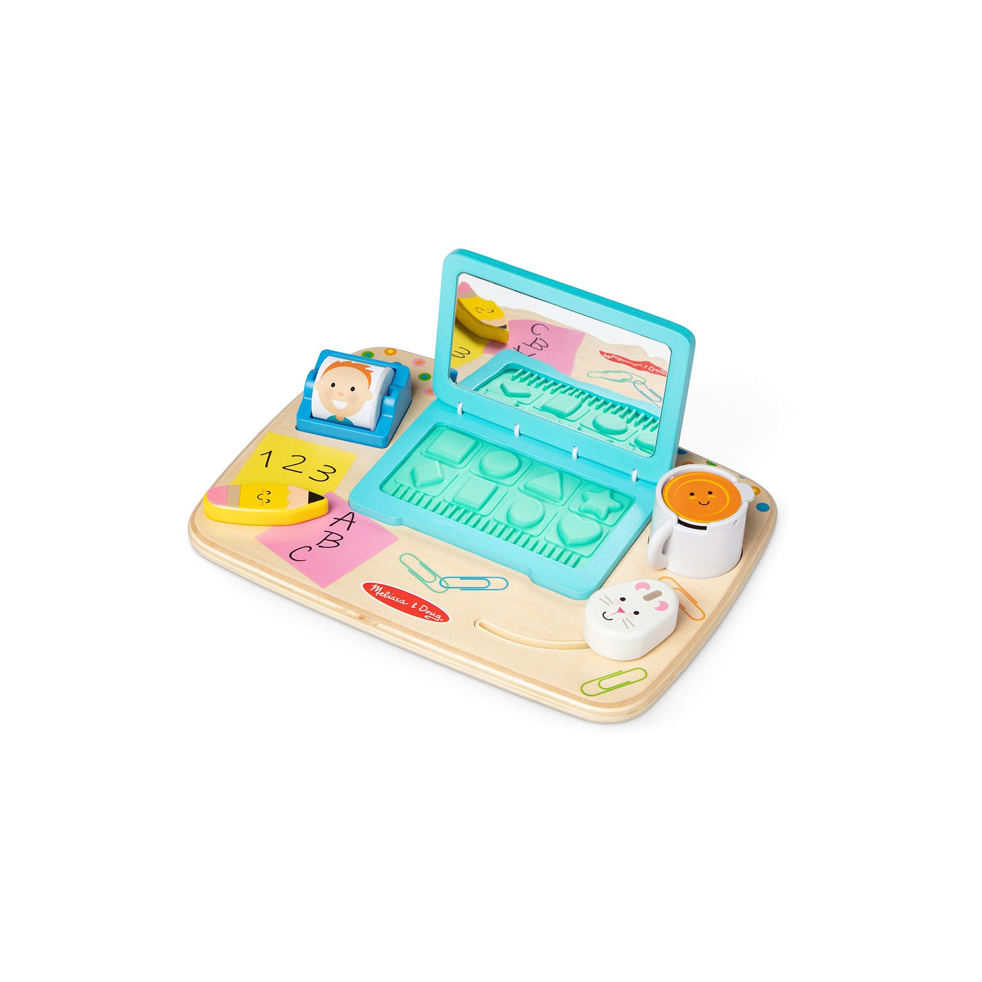 Melissa & Doug Wooden Work & Play Desktop Activity Board Infant & Toddler S