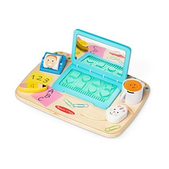 Melissa & Doug Wooden Work & Play Desktop Activity Board Infant & Toddler Sensory Toy