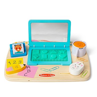 Melissa & Doug Melissa & Doug Wooden Work & Play Desktop Activity Board Infant and Toddler Sensory Toy