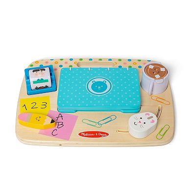 Melissa & Doug Melissa & Doug Wooden Work & Play Desktop Activity Board Infant and Toddler Sensory Toy