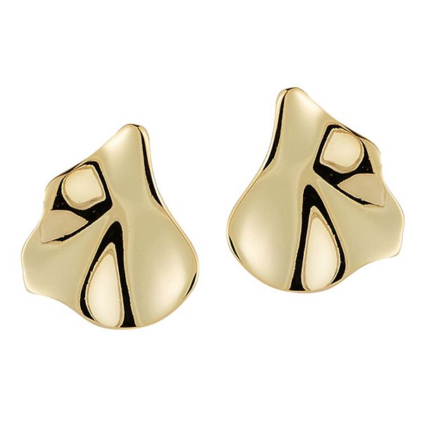 Oxidized Wave Outline Stud Earrings main image 0