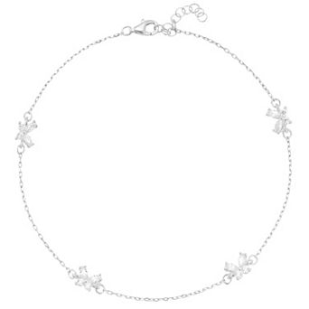 Sunkissed Sterling Cubic Zirconia Butterfly Anklet